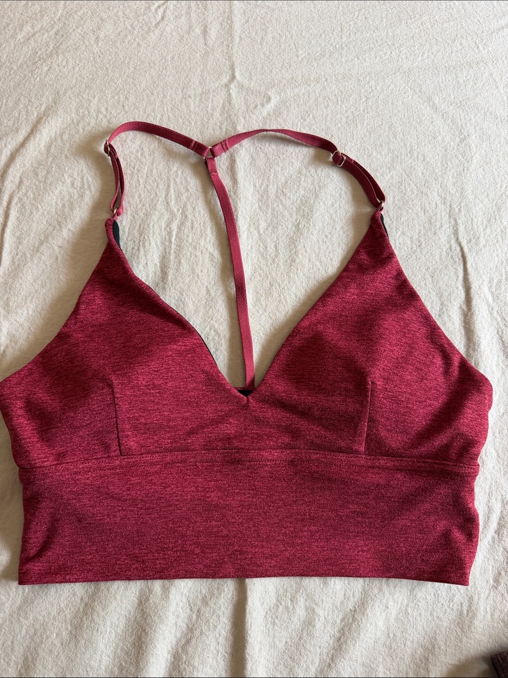 Women's Deep V Bralette - Heather Wine